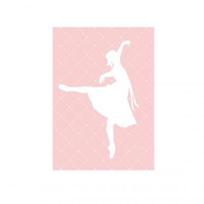 Tableau enfant, thème danse 1, tons rose et blanc.